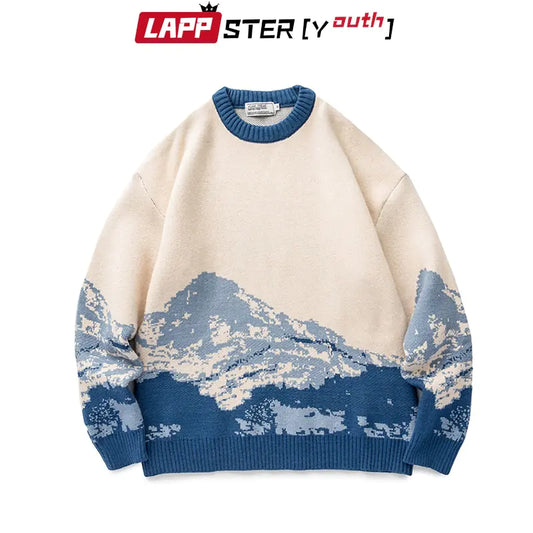 LAPPSTER-Youth Men Harajuku Moutain Winter Sweaters