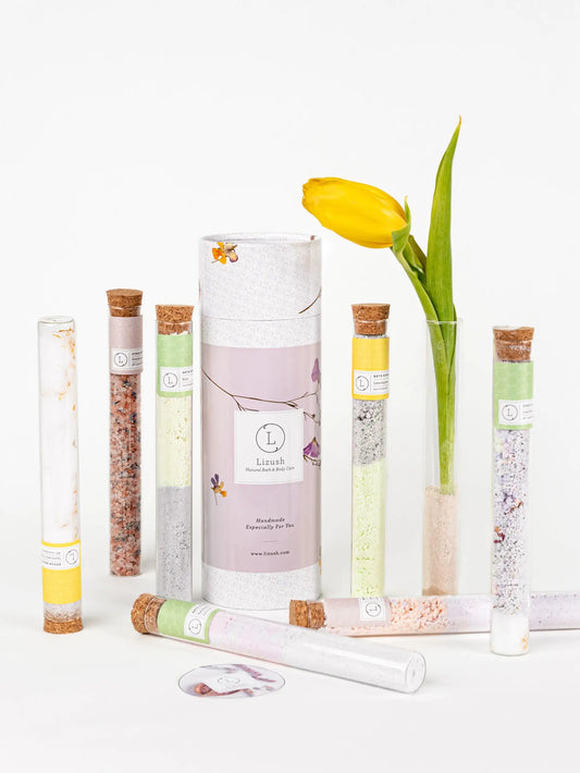 wholesale - Natural GIFT for your bath in a Tube - Gift set with 7 Glass tubes